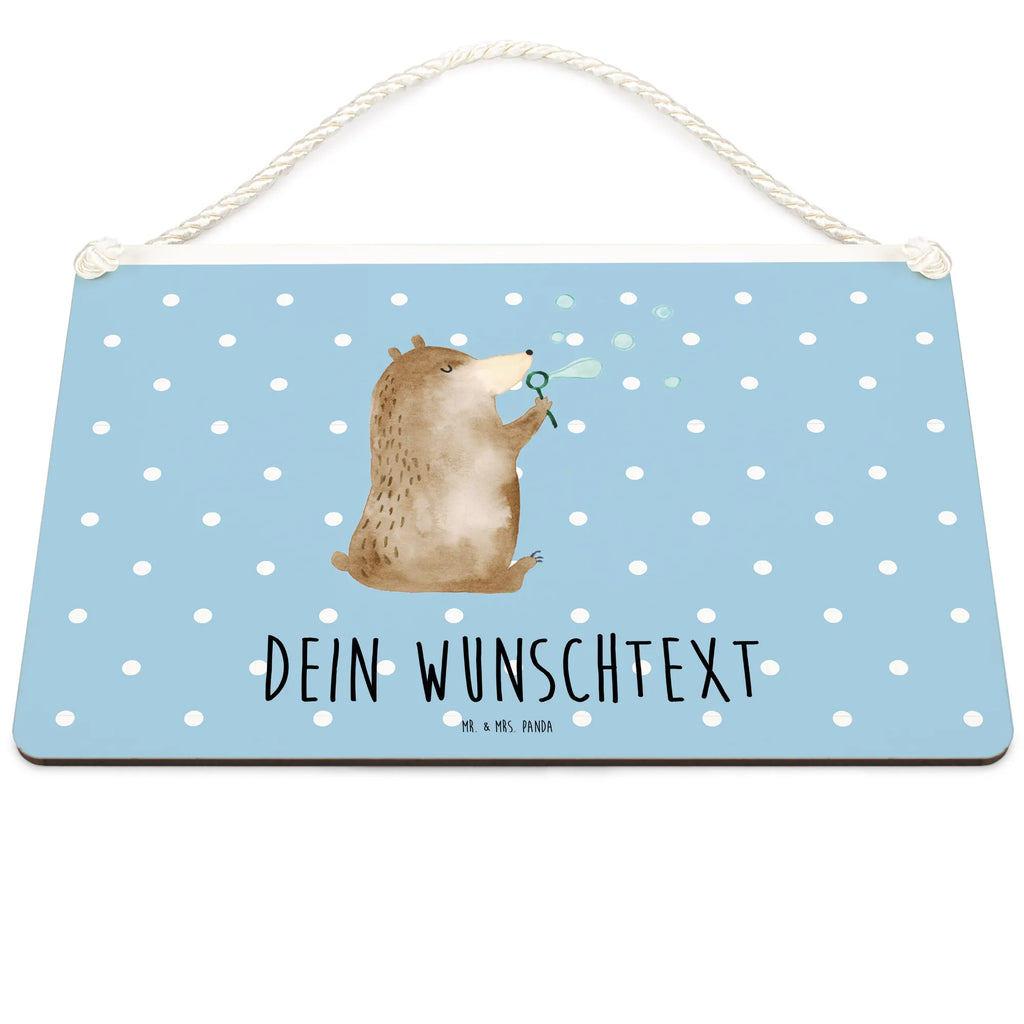 Personalisiertes Deko Schild Bär Seifenblasen Dekoschild, Deko Schild, Schild, Tür Schild, Türschild, Holzschild, Wandschild, Wanddeko, Bär, Teddy, Teddybär, Seifenblasen Bär Lustig Sein Glücklich Traurig Happy