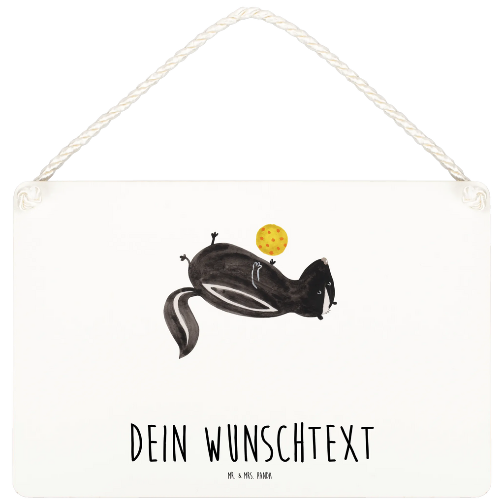 Personalisiertes Deko Schild Stinktier Ball Dekoschild, Deko Schild, Schild, Tür Schild, Türschild, Holzschild, Wandschild, Wanddeko, Stinktier, Skunk, Wildtier, Raubtier, Stinker, Stinki, verspielt, Weisheit