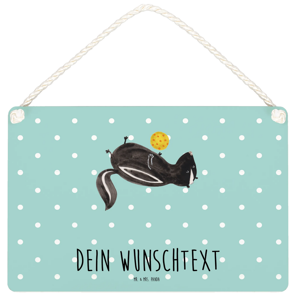 Personalisiertes Deko Schild Stinktier Ball Dekoschild, Deko Schild, Schild, Tür Schild, Türschild, Holzschild, Wandschild, Wanddeko, Stinktier, Skunk, Wildtier, Raubtier, Stinker, Stinki, verspielt, Weisheit