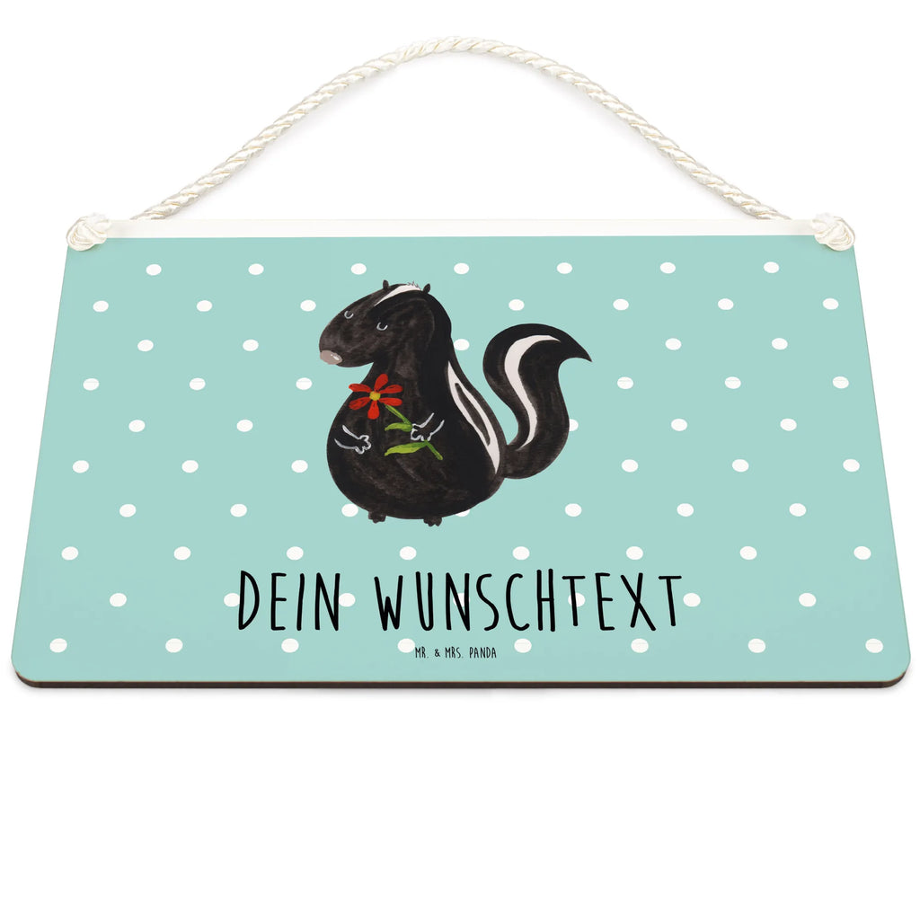 Personalisiertes Deko Schild Stinktier Blume Dekoschild, Deko Schild, Schild, Tür Schild, Türschild, Holzschild, Wandschild, Wanddeko, Stinktier, Skunk, Wildtier, Raubtier, Stinker, Stinki, Tagträumer, verträumt, Dreams, Träume