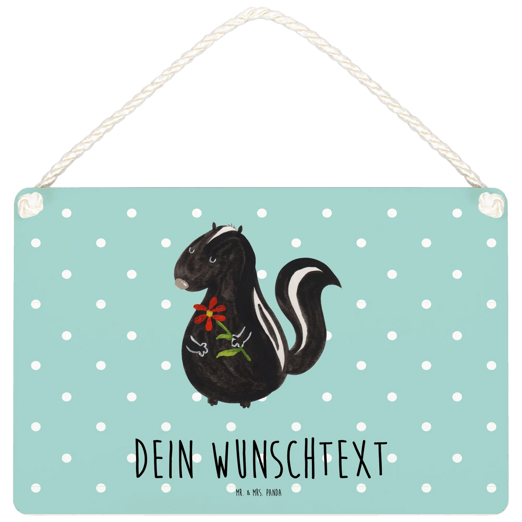 Personalisiertes Deko Schild Stinktier Blume Dekoschild, Deko Schild, Schild, Tür Schild, Türschild, Holzschild, Wandschild, Wanddeko, Stinktier, Skunk, Wildtier, Raubtier, Stinker, Stinki, Tagträumer, verträumt, Dreams, Träume