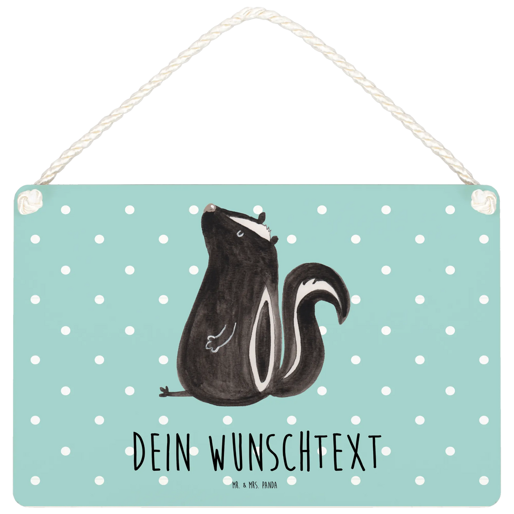 Personalisiertes Deko Schild Stinktier Sitzen Dekoschild, Deko Schild, Schild, Tür Schild, Türschild, Holzschild, Wandschild, Wanddeko, Stinktier, Skunk, Wildtier, Raubtier, Stinker, Stinki, Spruch, Büro, Recht, Besserwisser