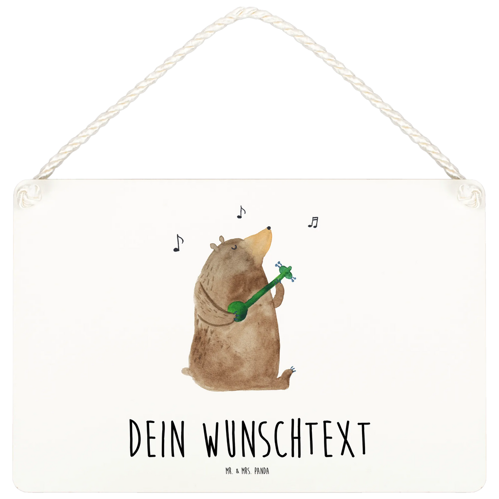 Personalisiertes Deko Schild Bär Gitarre Dekoschild, Deko Schild, Schild, Tür Schild, Türschild, Holzschild, Wandschild, Wanddeko, Bär, Teddy, Teddybär