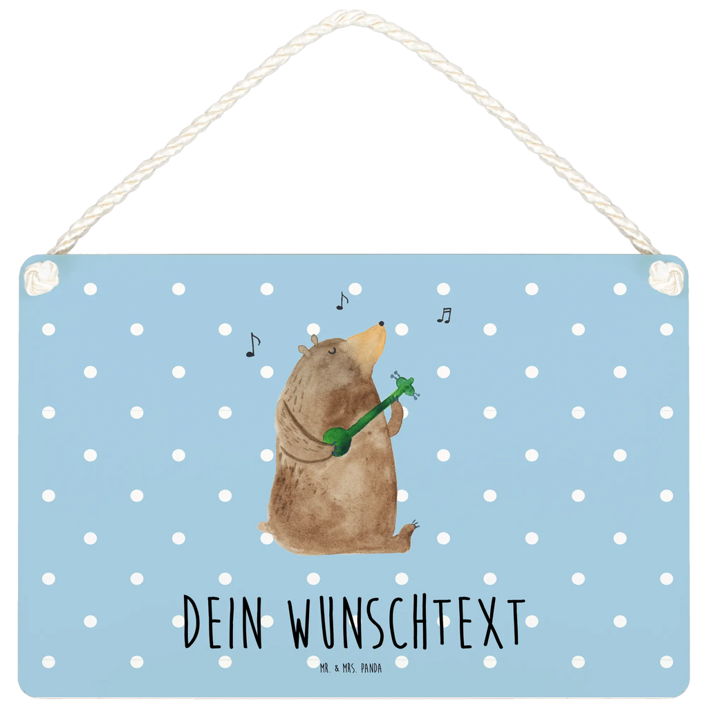 Personalisiertes Deko Schild Bär Gitarre Dekoschild, Deko Schild, Schild, Tür Schild, Türschild, Holzschild, Wandschild, Wanddeko, Bär, Teddy, Teddybär