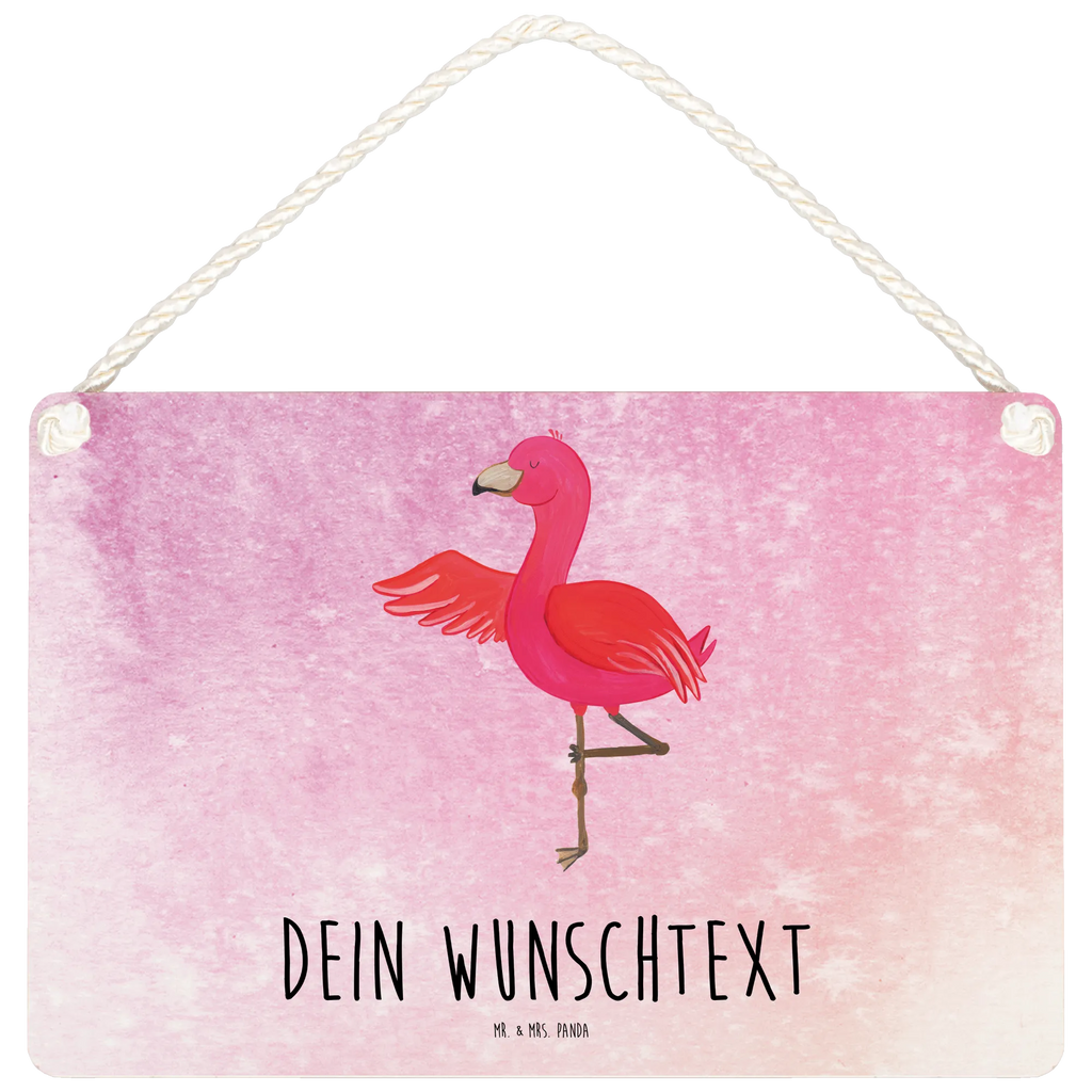 Personalisiertes Deko Schild Flamingo Yoga Dekoschild, Deko Schild, Schild, Tür Schild, Türschild, Holzschild, Wandschild, Wanddeko, Flamingo, Vogel, Yoga, Namaste, Achtsamkeit, Yoga-Übung, Entspannung, Ärger, Aufregen, Tiefenentspannung