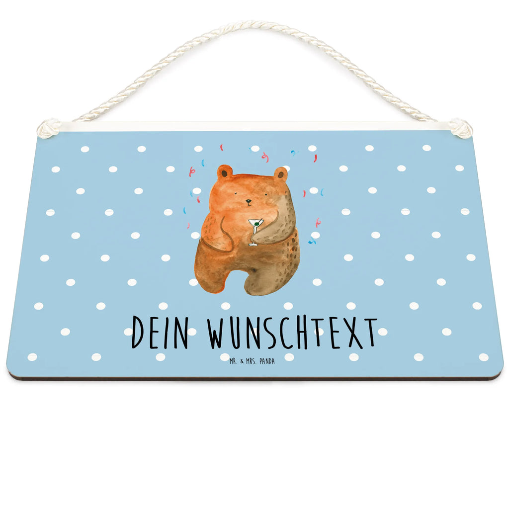 Personalisiertes Deko Schild Bär Party Dekoschild, Deko Schild, Schild, Tür Schild, Türschild, Holzschild, Wandschild, Wanddeko, Bär, Teddy, Teddybär, Geburtstag, Geburtstagsgeschenk, Geschenk, Party, Feiern, Abfeiern, Mitbringsel, Gute Laune, Lustig