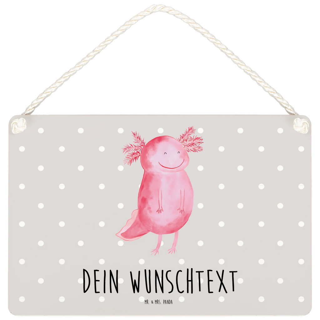 Personalisiertes Deko Schild Axolotl glücklich Dekoschild, Deko Schild, Schild, Tür Schild, Türschild, Holzschild, Wandschild, Wanddeko, Axolotl, Molch, Axolot, Schwanzlurch, Lurch, Lurche, Motivation, gute Laune