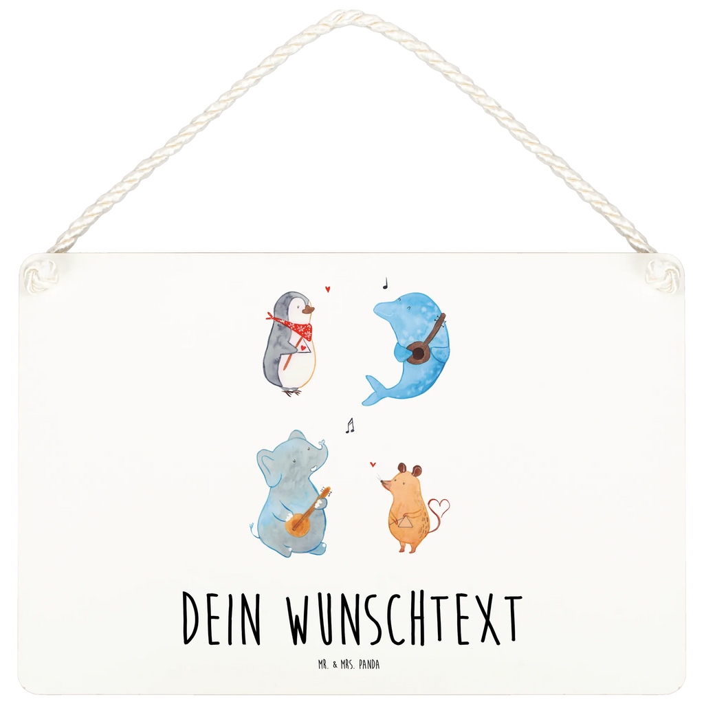 Personalisiertes Deko Schild Big Band Dekoschild, Deko Schild, Schild, Tür Schild, Türschild, Holzschild, Wandschild, Wanddeko, Tiermotive, Gute Laune, lustige Sprüche, Tiere, Hund, Pinguin, Maus, Elefant, Delfin, Gitarre, Band, Triangel, Musikanten, Musik