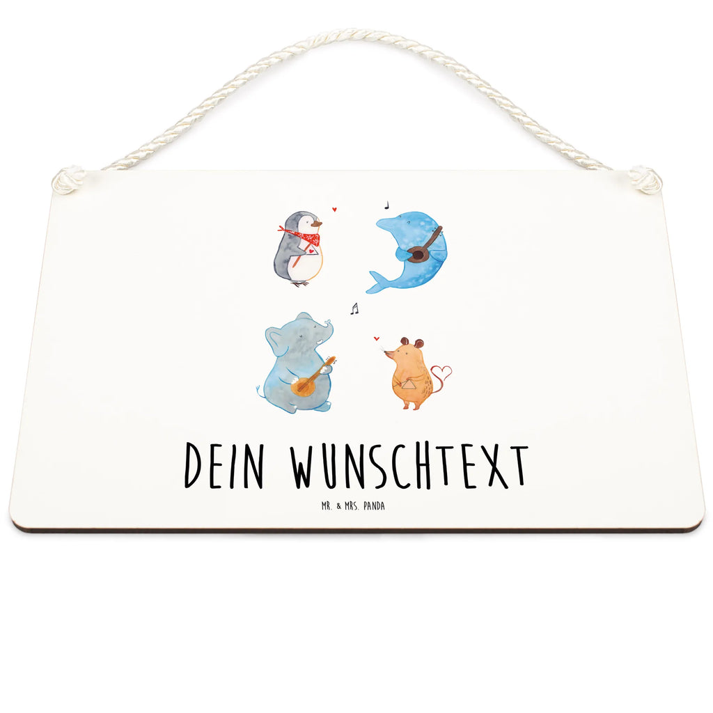 Personalisiertes Deko Schild Big Band Dekoschild, Deko Schild, Schild, Tür Schild, Türschild, Holzschild, Wandschild, Wanddeko, Tiermotive, Gute Laune, lustige Sprüche, Tiere, Hund, Pinguin, Maus, Elefant, Delfin, Gitarre, Band, Triangel, Musikanten, Musik