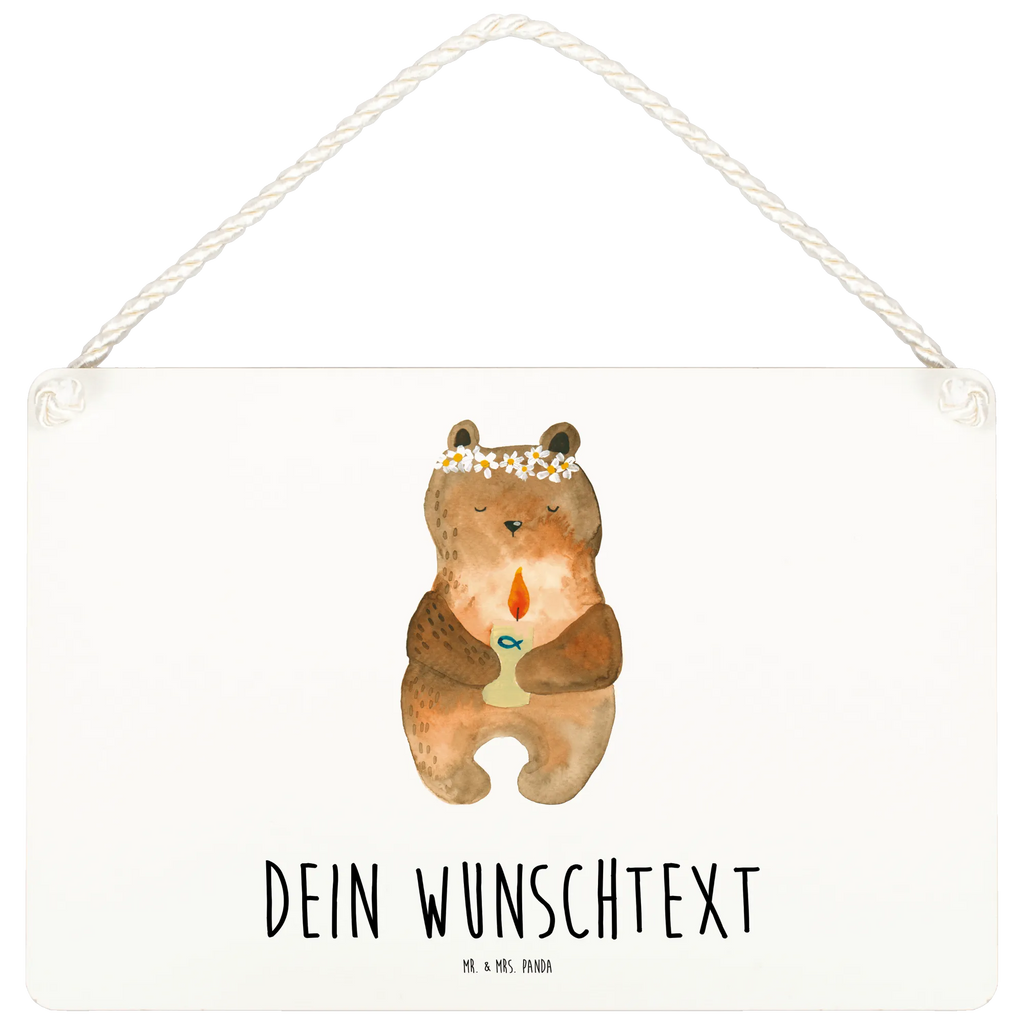 Personalisiertes Deko Schild Kommunion-Bär Dekoschild, Deko Schild, Schild, Tür Schild, Türschild, Holzschild, Wandschild, Wanddeko, Bär, Teddy, Teddybär, Kommunion, Gottes Segen, Taufkerze, katholisch