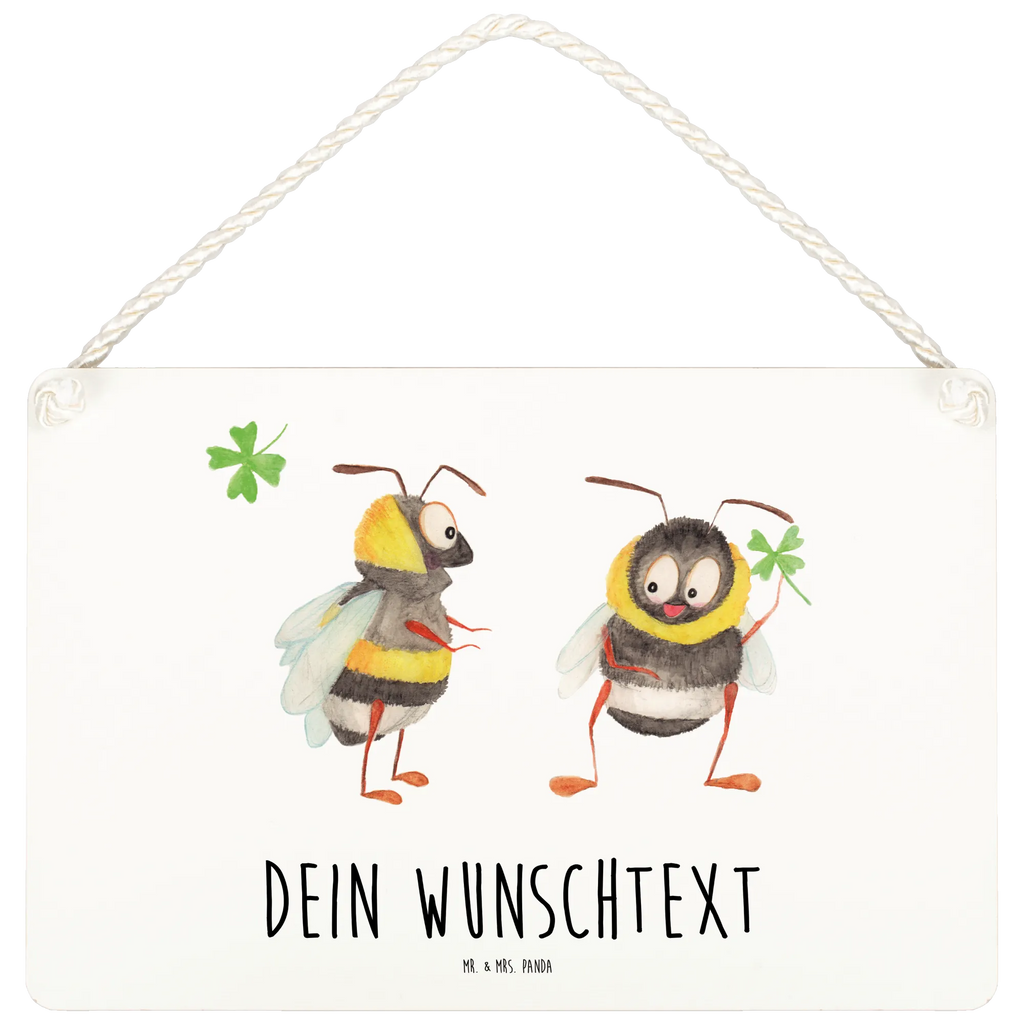 Personalisiertes Deko Schild Hummeln mit Kleeblatt Dekoschild, Deko Schild, Schild, Tür Schild, Türschild, Holzschild, Wandschild, Wanddeko, Tiermotive, Gute Laune, lustige Sprüche, Tiere, Hummel, Biene, Spruch positiv, Biene Deko, Spruch schön, glücklich sein, glücklich werden, Spruch fröhlich