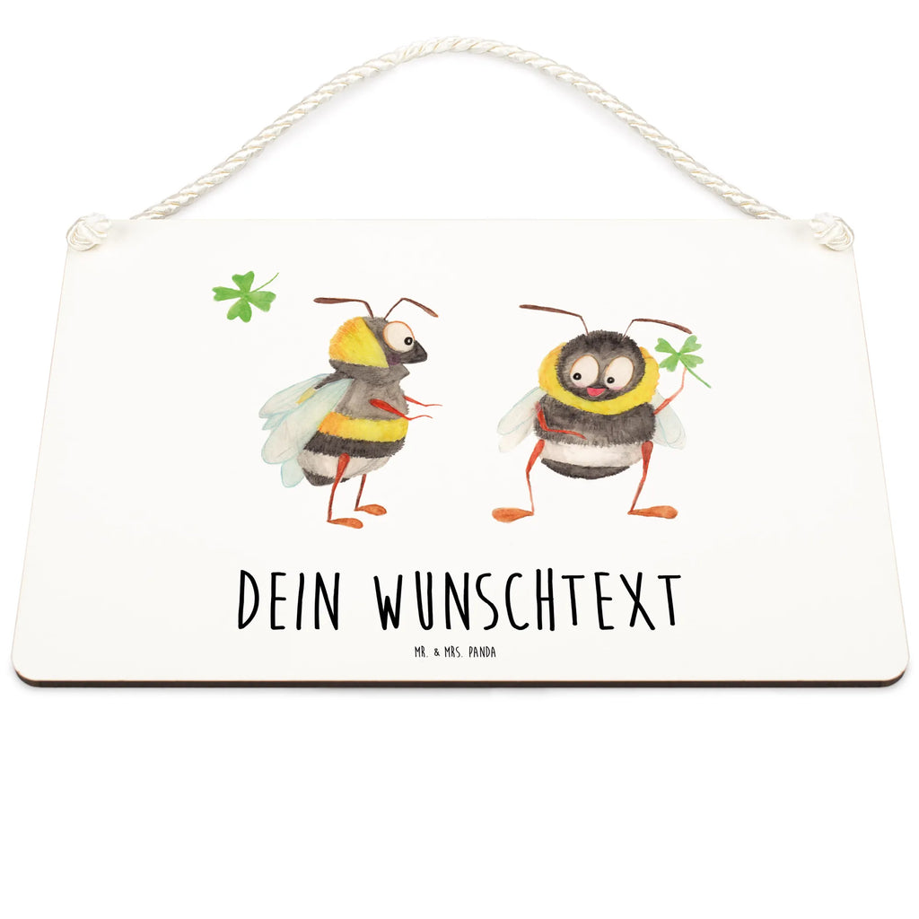 Personalisiertes Deko Schild Hummeln mit Kleeblatt Dekoschild, Deko Schild, Schild, Tür Schild, Türschild, Holzschild, Wandschild, Wanddeko, Tiermotive, Gute Laune, lustige Sprüche, Tiere, Hummel, Biene, Spruch positiv, Biene Deko, Spruch schön, glücklich sein, glücklich werden, Spruch fröhlich