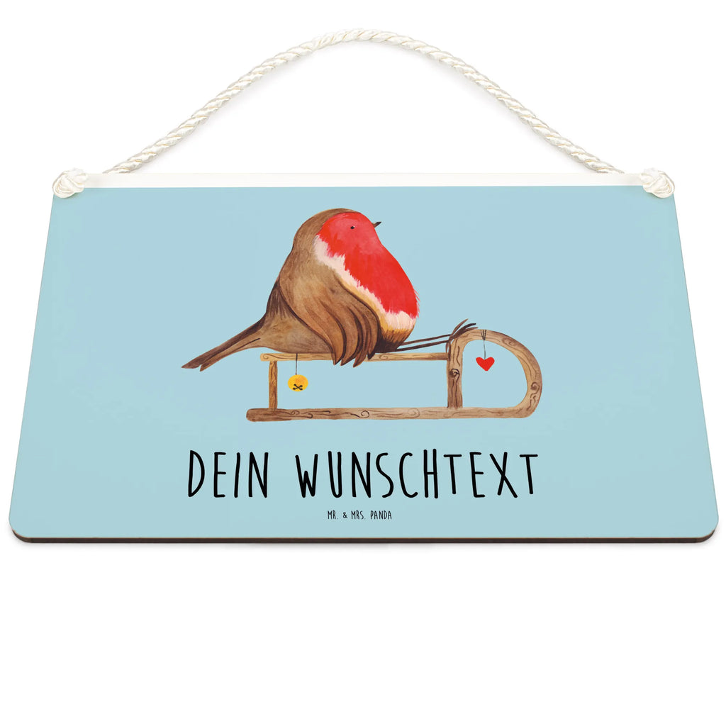 Personalisiertes Deko Schild Rotkehlchen Schlitten Dekoschild, Deko Schild, Schild, Tür Schild, Türschild, Holzschild, Wandschild, Wanddeko, Winter, Weihnachten, Weihnachtsdeko, Nikolaus, Advent, Heiligabend, Wintermotiv, Schlitten, Vogel