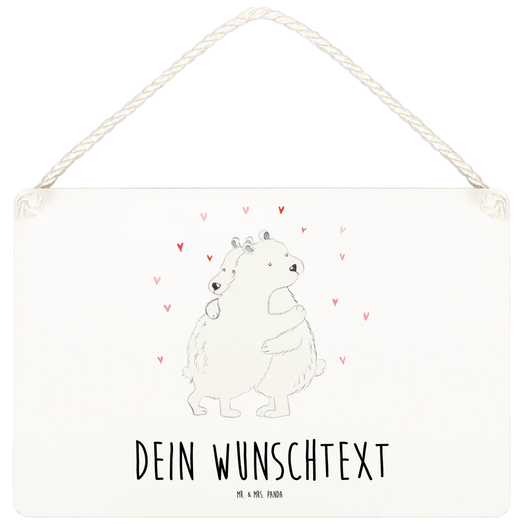 Personalisiertes Deko Schild Eisbär Umarmen Dekoschild, Deko Schild, Schild, Tür Schild, Türschild, Holzschild, Wandschild, Wanddeko, Tiermotive, Gute Laune, lustige Sprüche, Tiere