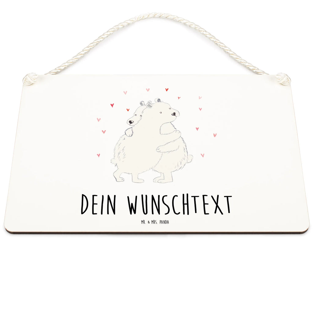 Personalisiertes Deko Schild Eisbär Umarmen Dekoschild, Deko Schild, Schild, Tür Schild, Türschild, Holzschild, Wandschild, Wanddeko, Tiermotive, Gute Laune, lustige Sprüche, Tiere