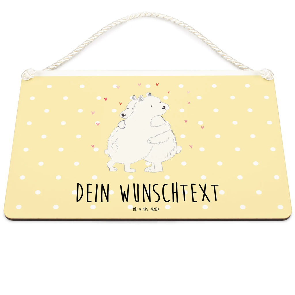 Personalisiertes Deko Schild Eisbär Umarmen Dekoschild, Deko Schild, Schild, Tür Schild, Türschild, Holzschild, Wandschild, Wanddeko, Tiermotive, Gute Laune, lustige Sprüche, Tiere