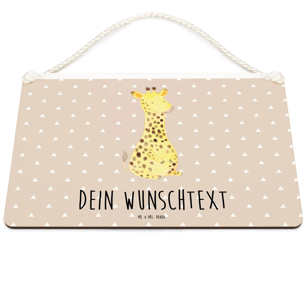 Personalisiertes Deko Schild Giraffe Zufrieden Dekoschild, Deko Schild, Schild, Tür Schild, Türschild, Holzschild, Wandschild, Wanddeko, Afrika, Wildtiere, Giraffe, Zufrieden, Glück, Abenteuer