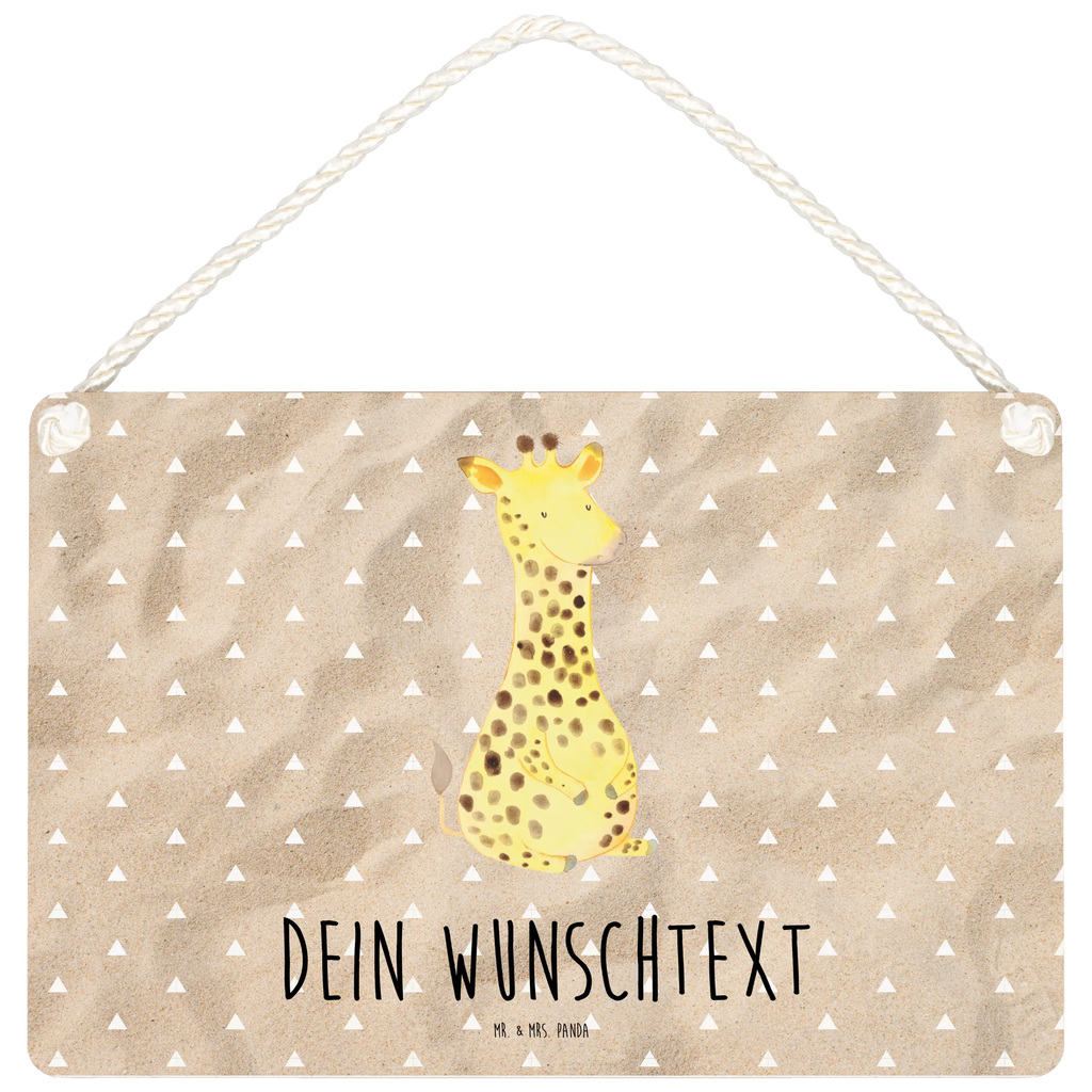 Personalisiertes Deko Schild Giraffe Zufrieden Dekoschild, Deko Schild, Schild, Tür Schild, Türschild, Holzschild, Wandschild, Wanddeko, Afrika, Wildtiere, Giraffe, Zufrieden, Glück, Abenteuer