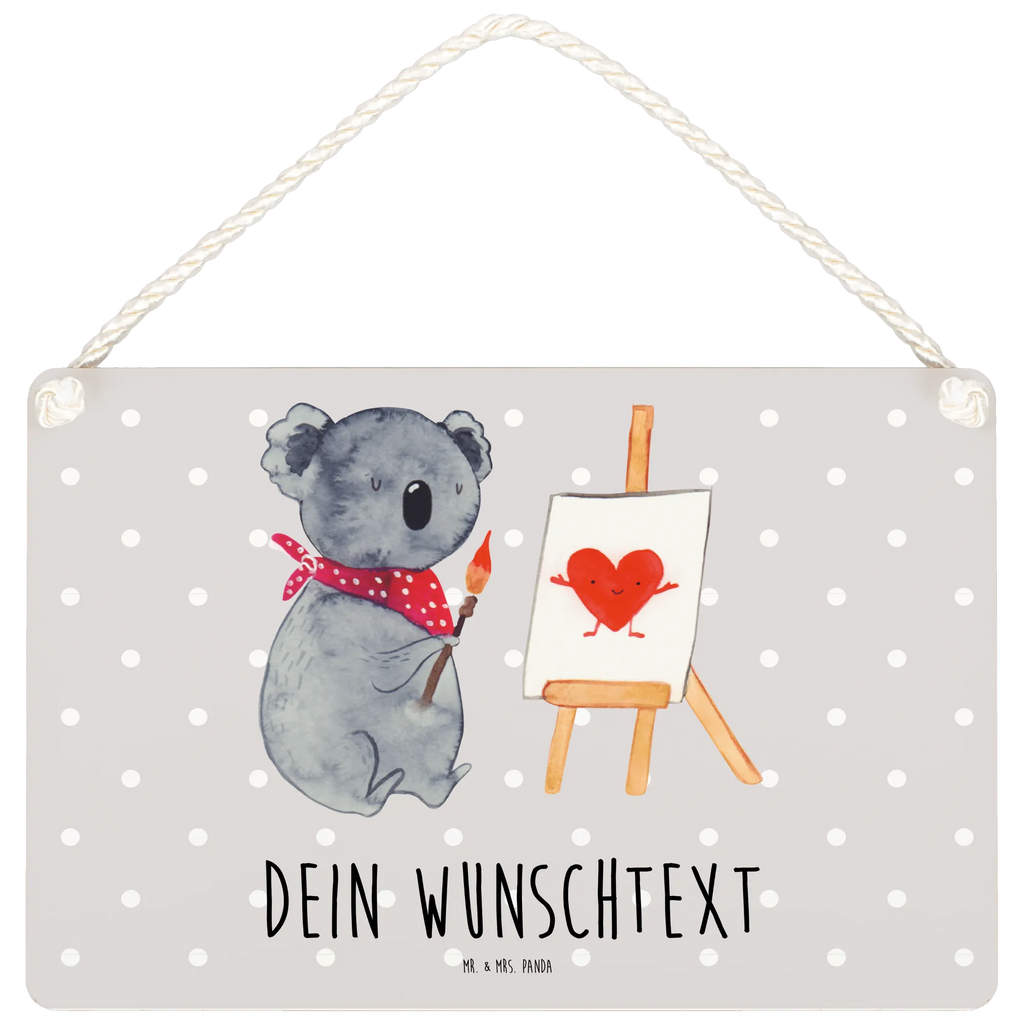 Personalisiertes Deko Schild Koala Künstler Dekoschild, Deko Schild, Schild, Tür Schild, Türschild, Holzschild, Wandschild, Wanddeko, Koala, Koalabär, Liebe, Liebensbeweis, Liebesgeschenk, Gefühle, Künstler, zeichnen