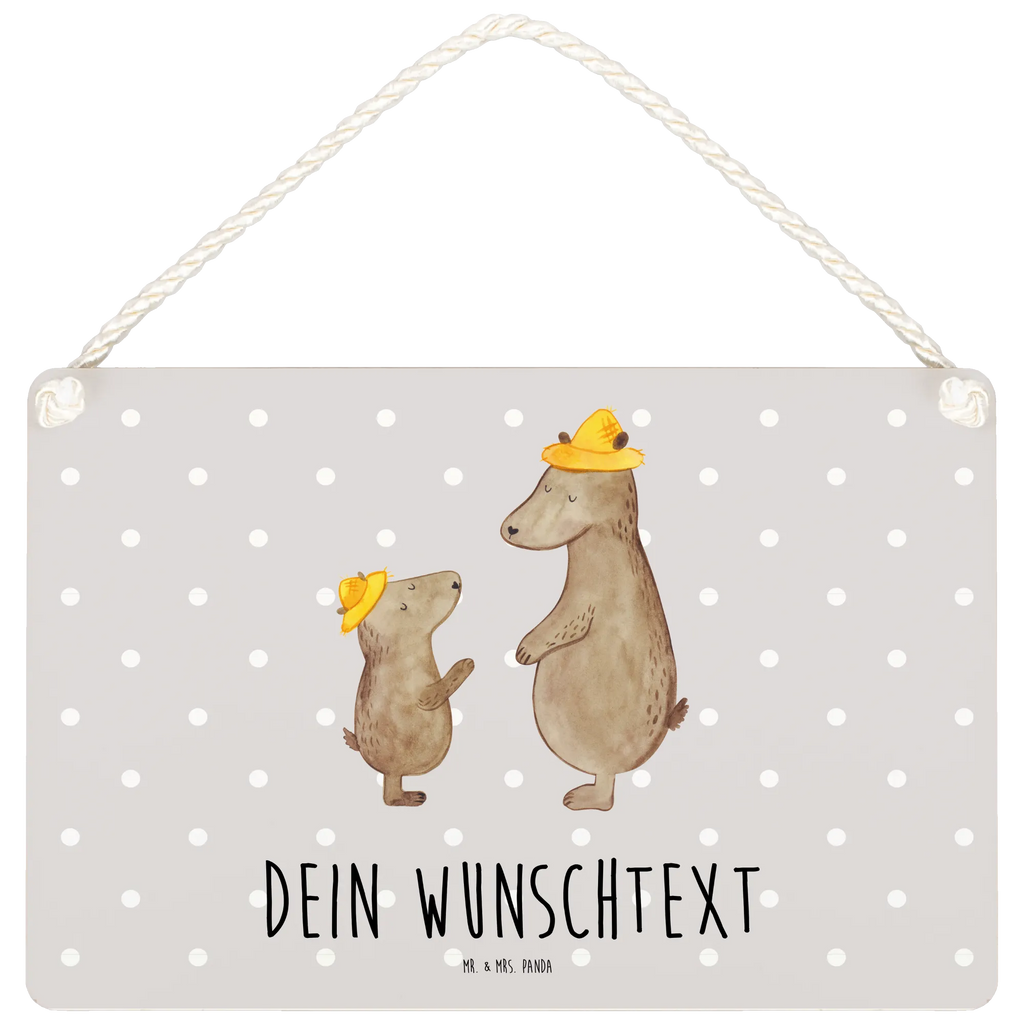 Personalisiertes Deko Schild Bären mit Hut Dekoschild, Deko Schild, Schild, Tür Schild, Türschild, Holzschild, Wandschild, Wanddeko, Familie, Vatertag, Muttertag, Bruder, Schwester, Mama, Papa, Oma, Opa, Bär, Bären, Vater, Papi, Paps, Dad, Daddy, Lieblingsmensch, Sohn, Söhne, Kind, Kinder, Vater-Sohn, Family, Vorbild