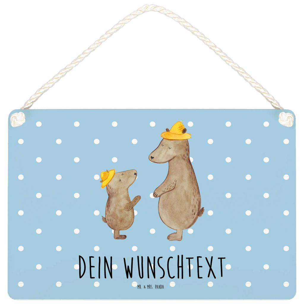 Personalisiertes Deko Schild Bären mit Hut Dekoschild, Deko Schild, Schild, Tür Schild, Türschild, Holzschild, Wandschild, Wanddeko, Familie, Vatertag, Muttertag, Bruder, Schwester, Mama, Papa, Oma, Opa, Bär, Bären, Vater, Papi, Paps, Dad, Daddy, Lieblingsmensch, Sohn, Söhne, Kind, Kinder, Vater-Sohn, Family, Vorbild