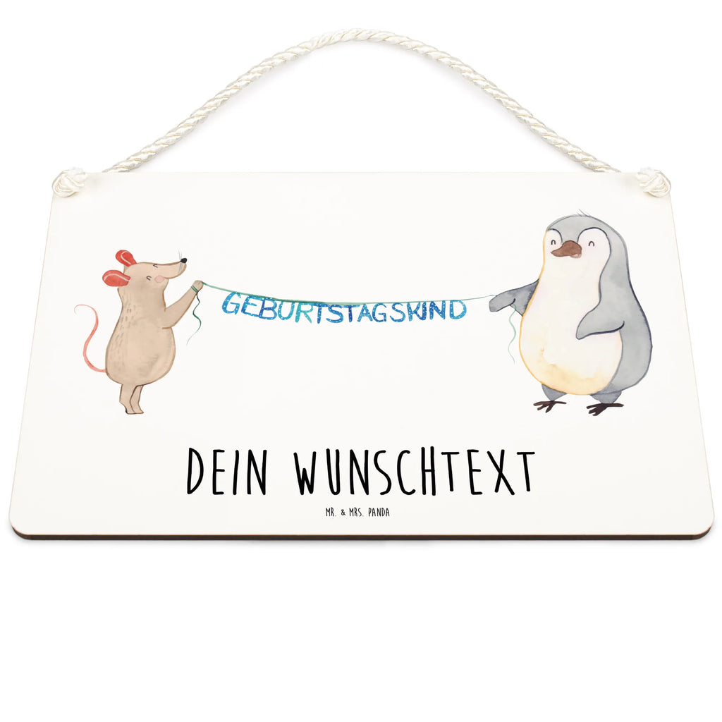 Personalisiertes Deko Schild Maus Pinguin Geburtstag Dekoschild, Deko Schild, Schild, Tür Schild, Türschild, Holzschild, Wandschild, Wanddeko, Geburtstag, Geburtstagsgeschenk, Geschenk, Maus, Pinguin, Geburtstage, Happy Birthday, Geburtstagsfeier