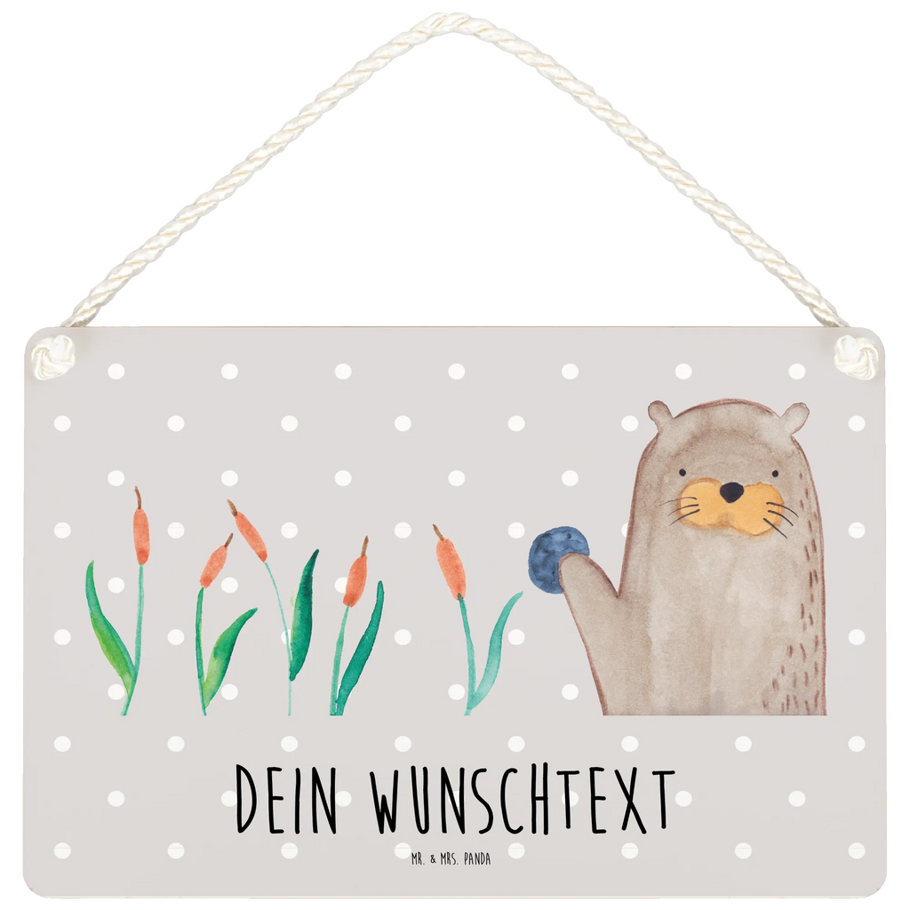 Personalisiertes Deko Schild Otter mit Stein Dekoschild, Deko Schild, Schild, Tür Schild, Türschild, Holzschild, Wandschild, Wanddeko, Otter, Fischotter, Seeotter, Otter Seeotter See Otter