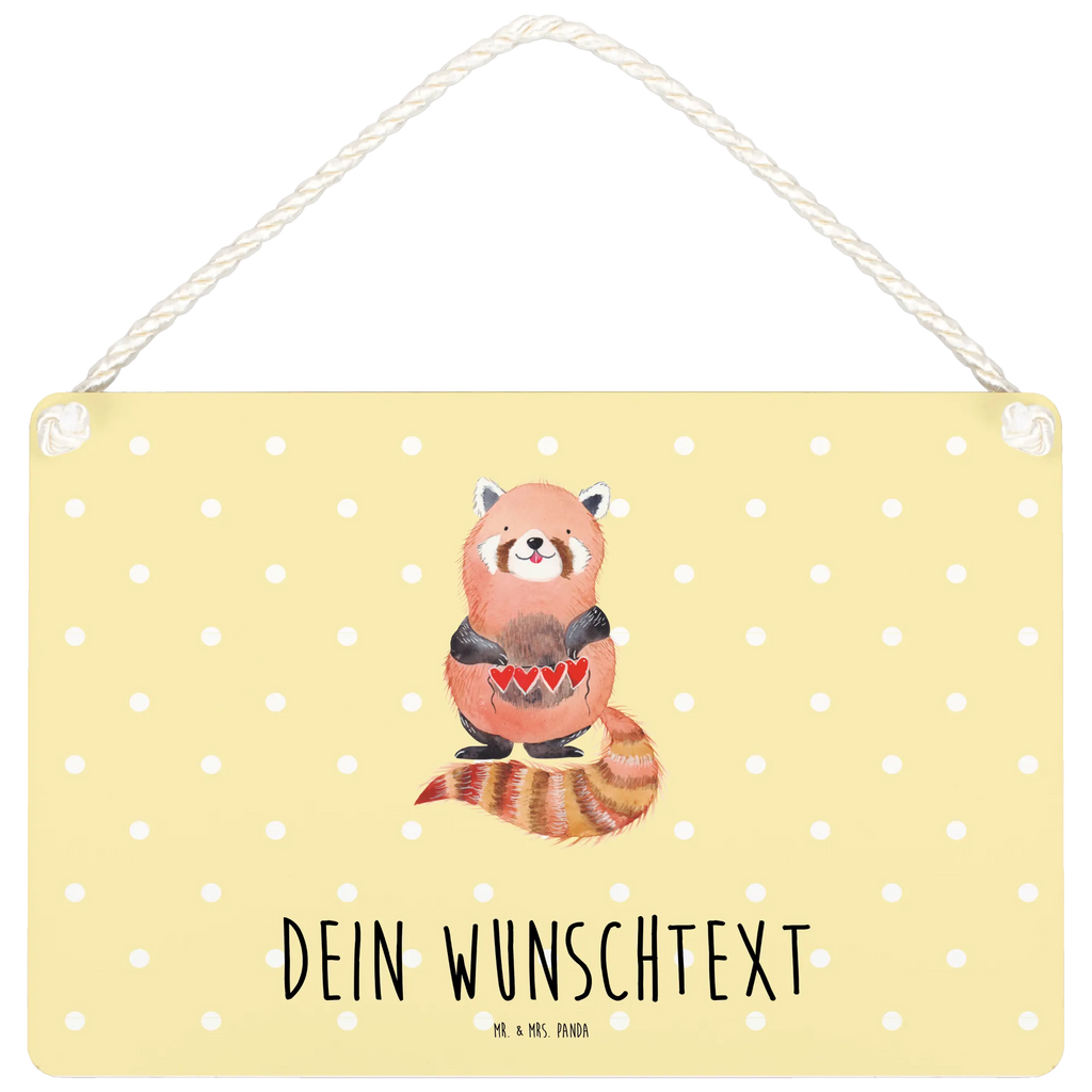 Personalisiertes Deko Schild Roter Panda Dekoschild, Deko Schild, Schild, Tür Schild, Türschild, Holzschild, Wandschild, Wanddeko, Tiermotive, Gute Laune, lustige Sprüche, Tiere, Panda, Liebe, Rot, Herz, Liebling, Lieblingsmensch