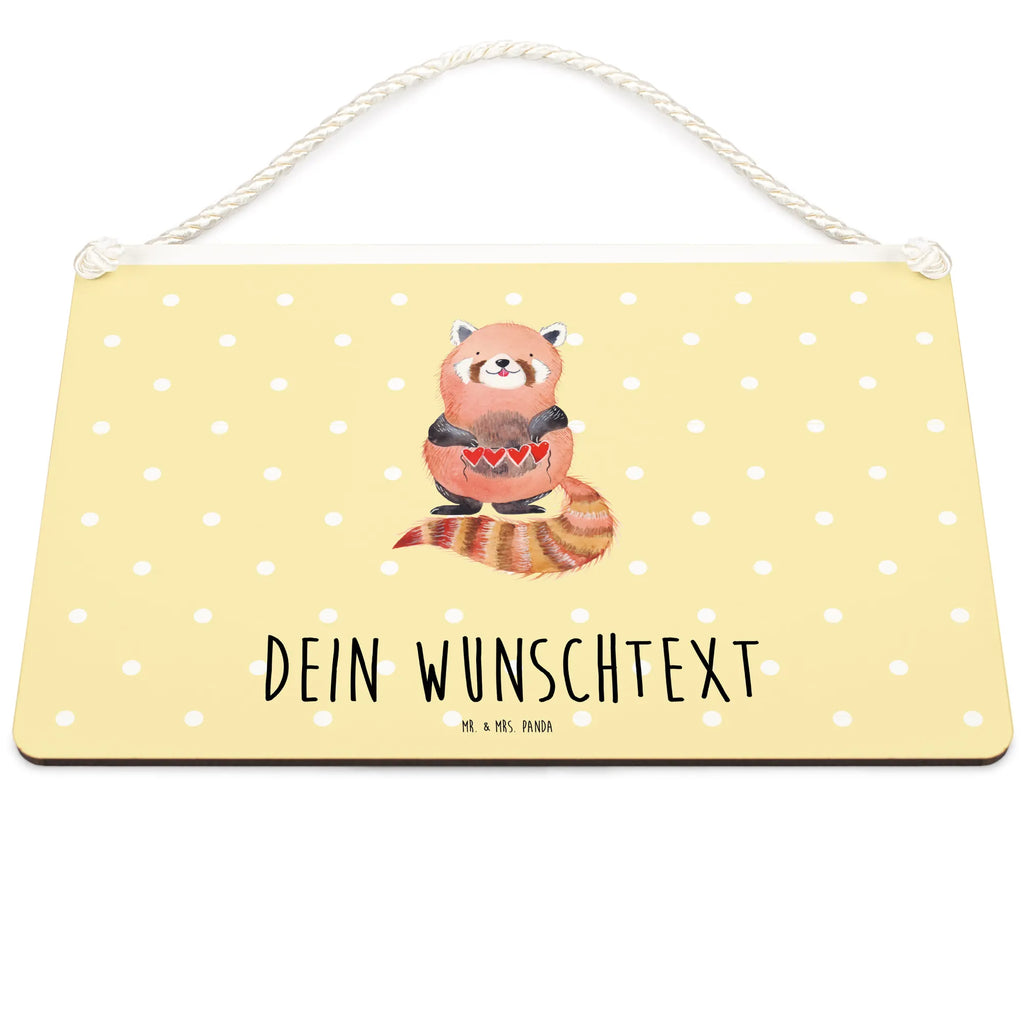 Personalisiertes Deko Schild Roter Panda Dekoschild, Deko Schild, Schild, Tür Schild, Türschild, Holzschild, Wandschild, Wanddeko, Tiermotive, Gute Laune, lustige Sprüche, Tiere, Panda, Liebe, Rot, Herz, Liebling, Lieblingsmensch