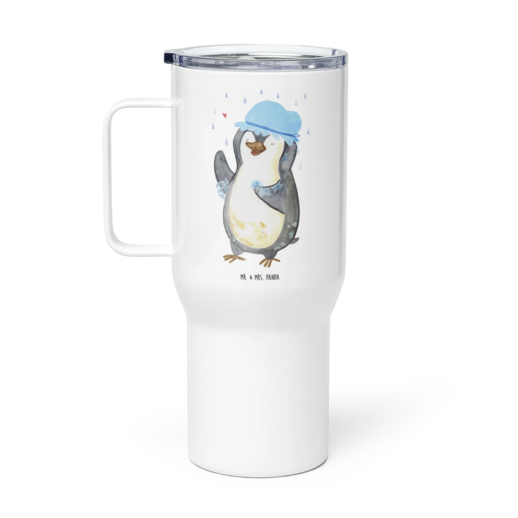 XXL Thermobecher Pinguin Duschen Thermobecher, XL Thermobecher, Reisebecher, XL Reisetasse, Großer Thermobecher, Autobecher, Jumbo Becher, Pinguin, Pinguine, Dusche, duschen, Lebensmotto, Motivation, Neustart, Neuanfang, glücklich sein