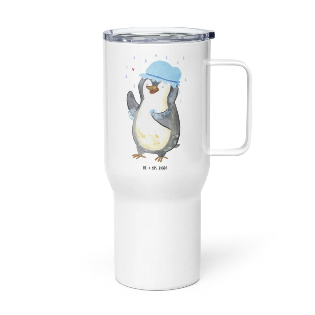 XXL Thermobecher Pinguin Duschen Thermobecher, XL Thermobecher, Reisebecher, XL Reisetasse, Großer Thermobecher, Autobecher, Jumbo Becher, Pinguin, Pinguine, Dusche, duschen, Lebensmotto, Motivation, Neustart, Neuanfang, glücklich sein