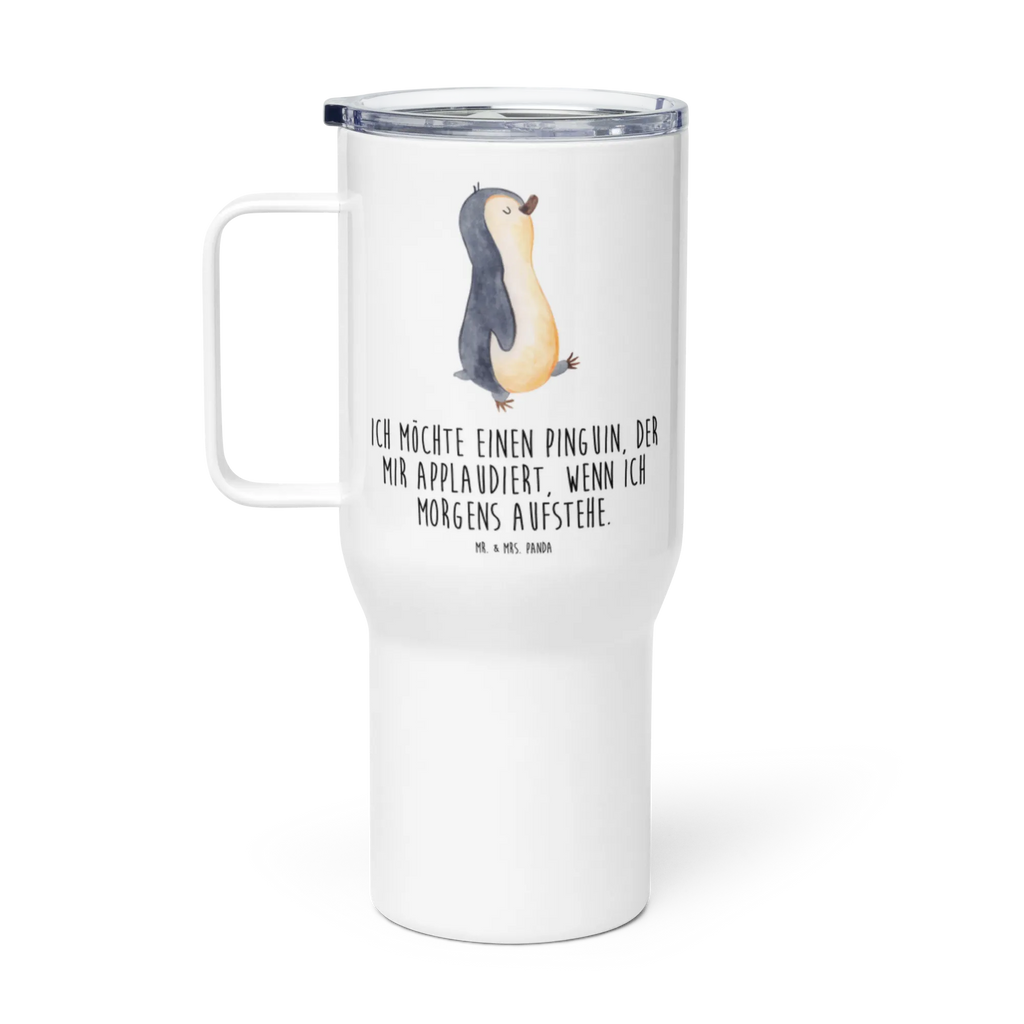 XXL Thermobecher Pinguin marschieren Thermobecher, XL Thermobecher, Reisebecher, XL Reisetasse, Großer Thermobecher, Autobecher, Jumbo Becher, Pinguin, Pinguine, Frühaufsteher, Langschläfer, Bruder, Schwester, Familie