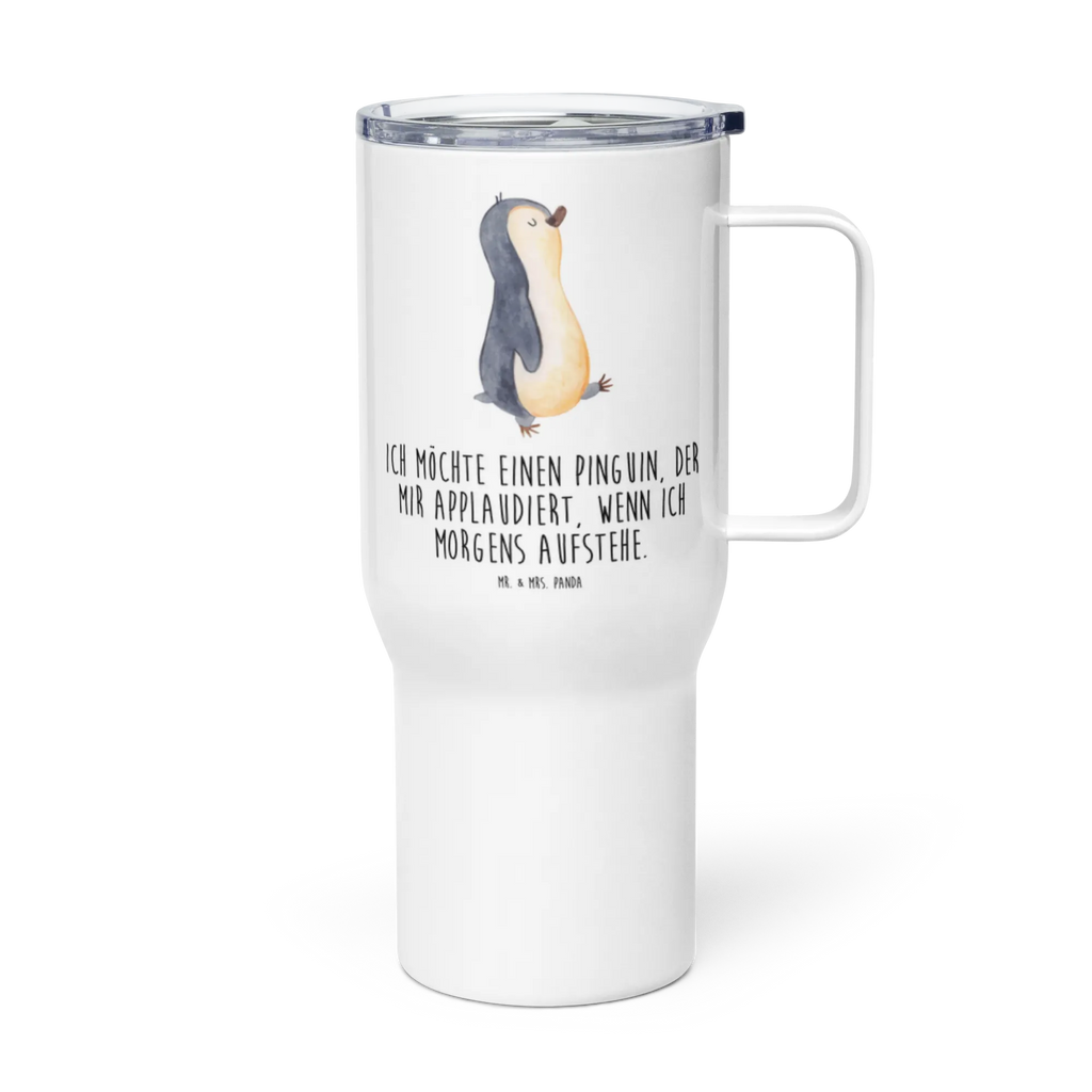 XXL Thermobecher Pinguin marschieren Thermobecher, XL Thermobecher, Reisebecher, XL Reisetasse, Großer Thermobecher, Autobecher, Jumbo Becher, Pinguin, Pinguine, Frühaufsteher, Langschläfer, Bruder, Schwester, Familie