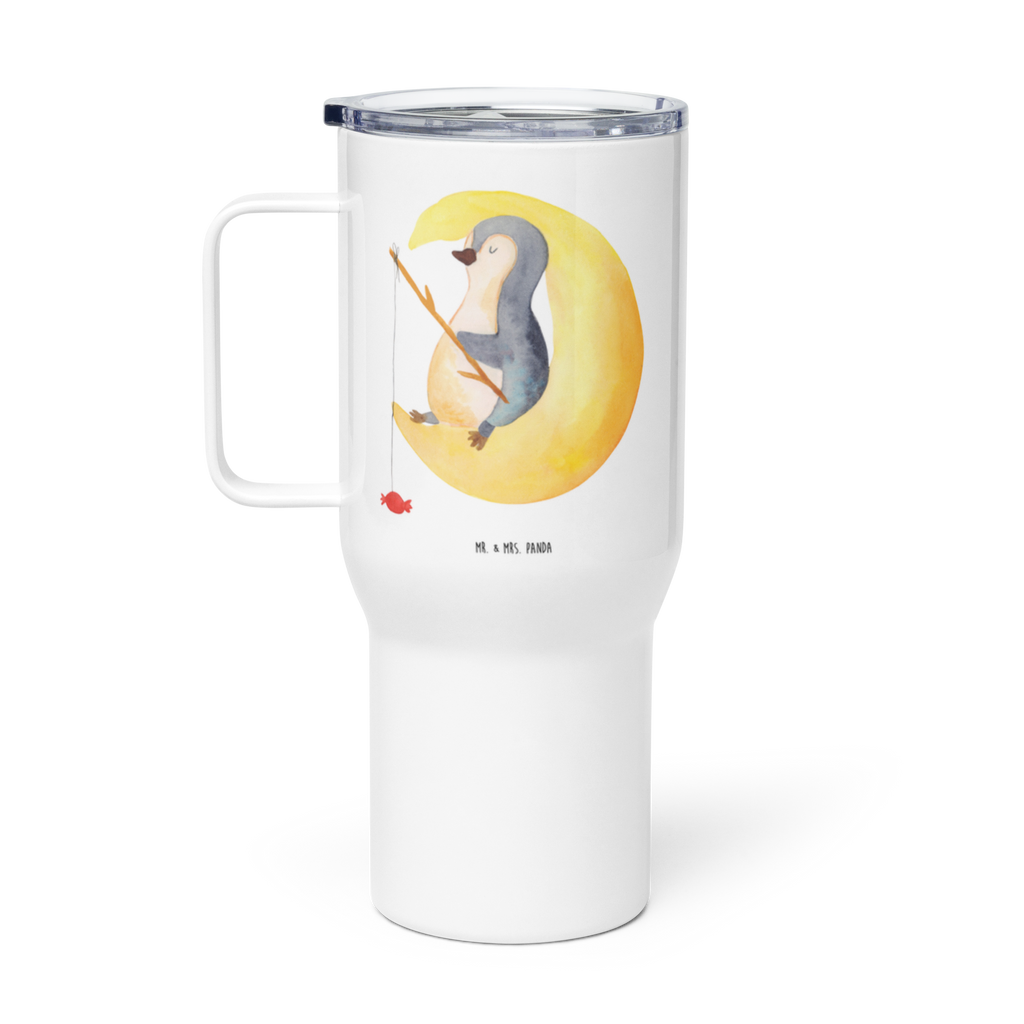 XXL Thermobecher Pinguin Mond Thermobecher, XL Thermobecher, Reisebecher, XL Reisetasse, Großer Thermobecher, Autobecher, Jumbo Becher, Pinguin, Pinguine, Spruch, schlafen, Nachtruhe, Einschlafen, Schlafzimmer, Schlafstörungen, Gästezimmer