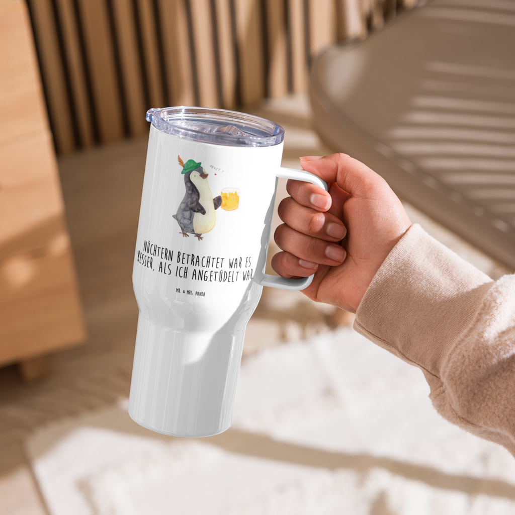 XXL Thermobecher Pinguin Bier Thermobecher, XL Thermobecher, Reisebecher, XL Reisetasse, Großer Thermobecher, Autobecher, Jumbo Becher, Pinguin, Pinguine, Bier, Oktoberfest