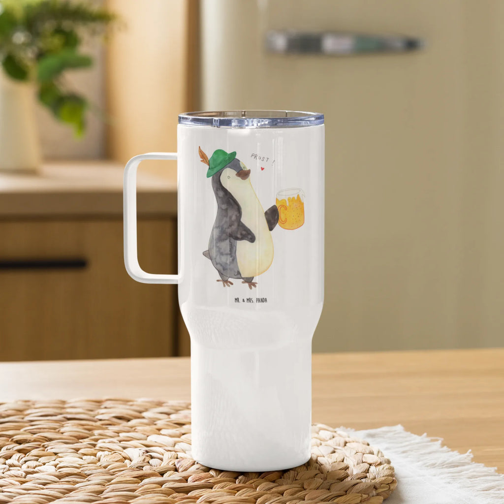 XXL Thermobecher Pinguin Bier Thermobecher, XL Thermobecher, Reisebecher, XL Reisetasse, Großer Thermobecher, Autobecher, Jumbo Becher, Pinguin, Pinguine, Bier, Oktoberfest