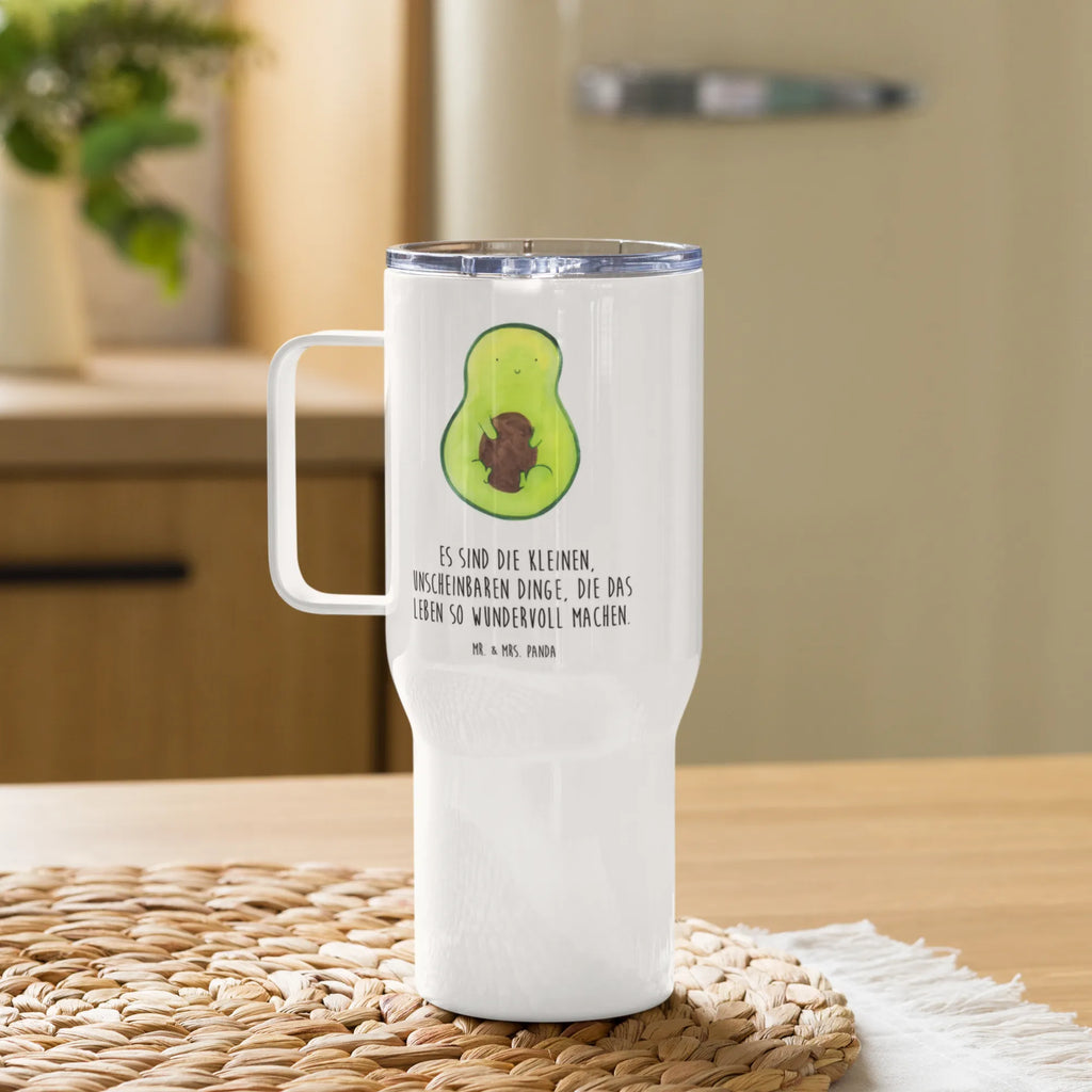 XXL Thermobecher Avocado Kern Thermobecher, XL Thermobecher, Reisebecher, XL Reisetasse, Großer Thermobecher, Autobecher, Jumbo Becher, Avocado, Veggie, Vegan, Gesund, Avokado, Avocadokern, Kern, Pflanze, Spruch Leben