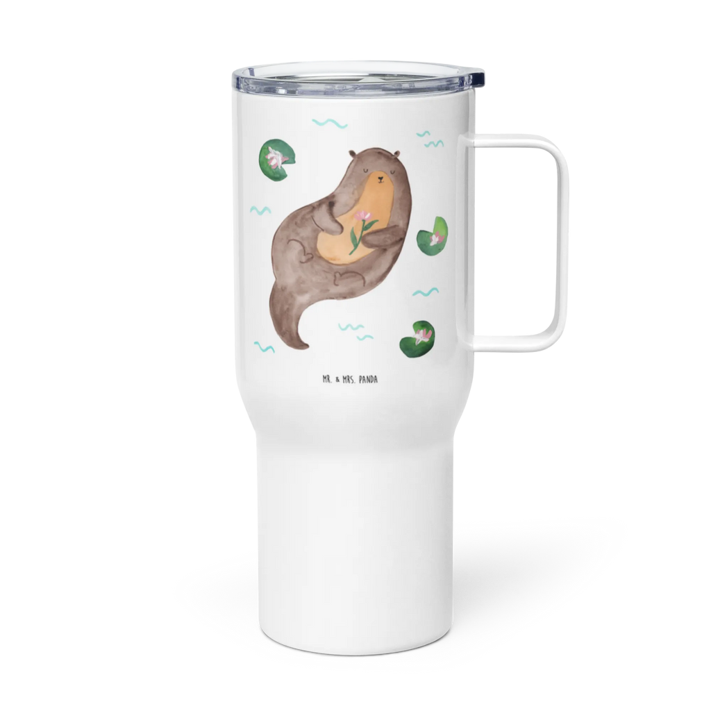 XXL Thermobecher Otter Seerose Thermobecher, XL Thermobecher, Reisebecher, XL Reisetasse, Großer Thermobecher, Autobecher, Jumbo Becher, Otter, Fischotter, Seeotter, Otter Seeotter See Otter