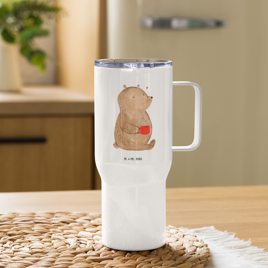 XXL Thermobecher Bär Kaffee Thermobecher, XL Thermobecher, Reisebecher, XL Reisetasse, Großer Thermobecher, Autobecher, Jumbo Becher, Bär, Teddy, Teddybär, Kaffee, Coffee, Bären, guten Morgen, Morgenroutine, Welt erobern, Welt retten, Motivation