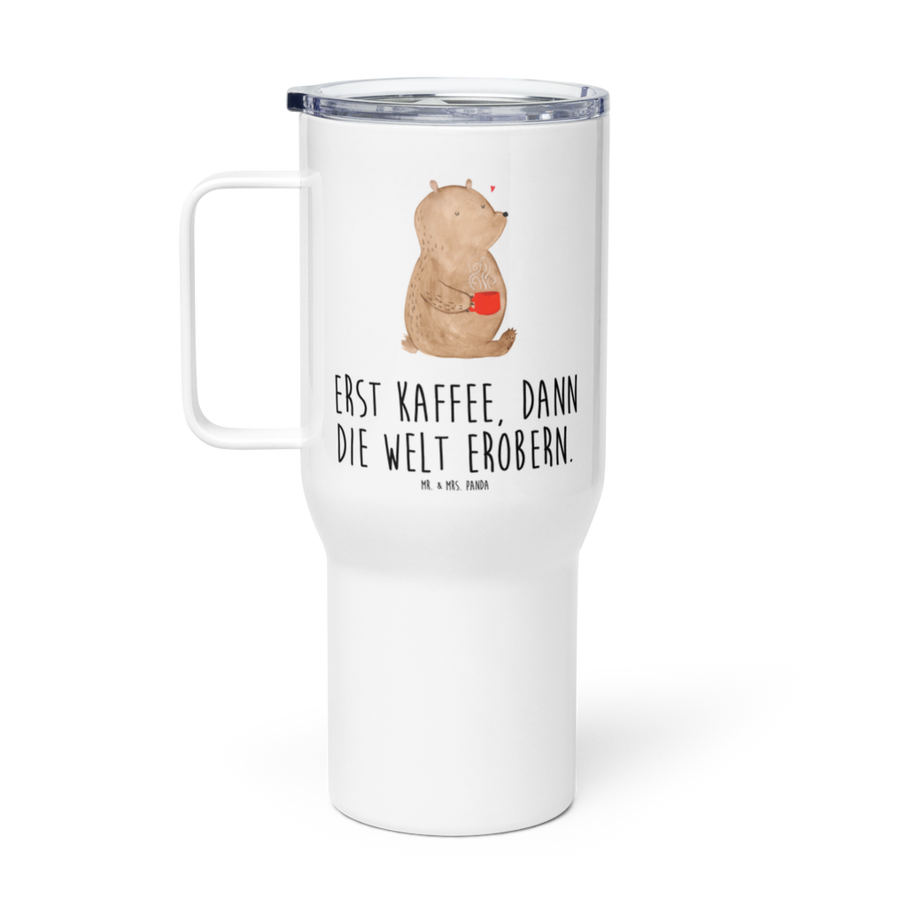 XXL Thermobecher Bär Kaffee Thermobecher, XL Thermobecher, Reisebecher, XL Reisetasse, Großer Thermobecher, Autobecher, Jumbo Becher, Bär, Teddy, Teddybär, Kaffee, Coffee, Bären, guten Morgen, Morgenroutine, Welt erobern, Welt retten, Motivation