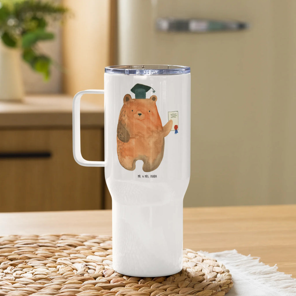 XXL Thermobecher Bär Prüfung Thermobecher, XL Thermobecher, Reisebecher, XL Reisetasse, Großer Thermobecher, Autobecher, Jumbo Becher, Bär, Teddy, Teddybär, Abitur, Prüfungen, Prüfung bestanden, Abschluss, Zeugnis, Abschlusszeugnis