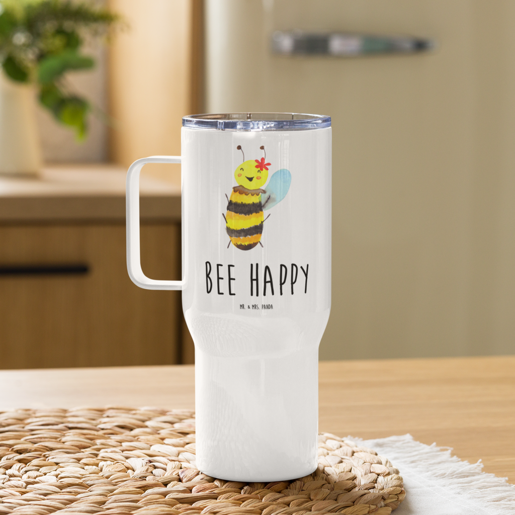 XXL Thermobecher Biene Happy Thermobecher, XL Thermobecher, Reisebecher, XL Reisetasse, Großer Thermobecher, Autobecher, Jumbo Becher, Biene, Wespe, Hummel