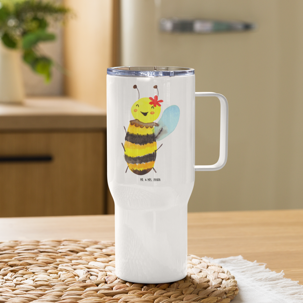 XXL Thermobecher Biene Happy Thermobecher, XL Thermobecher, Reisebecher, XL Reisetasse, Großer Thermobecher, Autobecher, Jumbo Becher, Biene, Wespe, Hummel