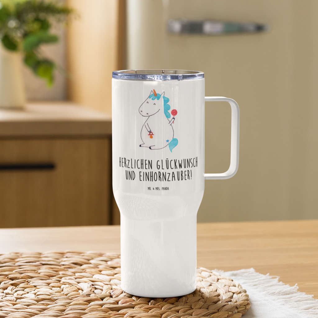 XXL Thermobecher Einhorn Baby Thermobecher, XL Thermobecher, Reisebecher, XL Reisetasse, Großer Thermobecher, Autobecher, Jumbo Becher, Einhorn, Einhörner, Einhorn Deko, Pegasus, Unicorn, Mutter, Geburt, Geburtstag, erstes Kind, Baby, Babyglück, Nachwuchs, Eltern, Party, Kind, Schnuller