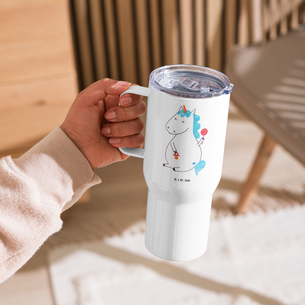 XXL Thermobecher Einhorn Baby Thermobecher, XL Thermobecher, Reisebecher, XL Reisetasse, Großer Thermobecher, Autobecher, Jumbo Becher, Einhorn, Einhörner, Einhorn Deko, Pegasus, Unicorn, Mutter, Geburt, Geburtstag, erstes Kind, Baby, Babyglück, Nachwuchs, Eltern, Party, Kind, Schnuller