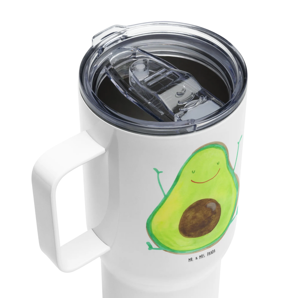 XXL Thermobecher Avocado Glücklich Thermobecher, XL Thermobecher, Reisebecher, XL Reisetasse, Großer Thermobecher, Autobecher, Jumbo Becher, Avocado, Veggie, Vegan, Gesund, Chaos