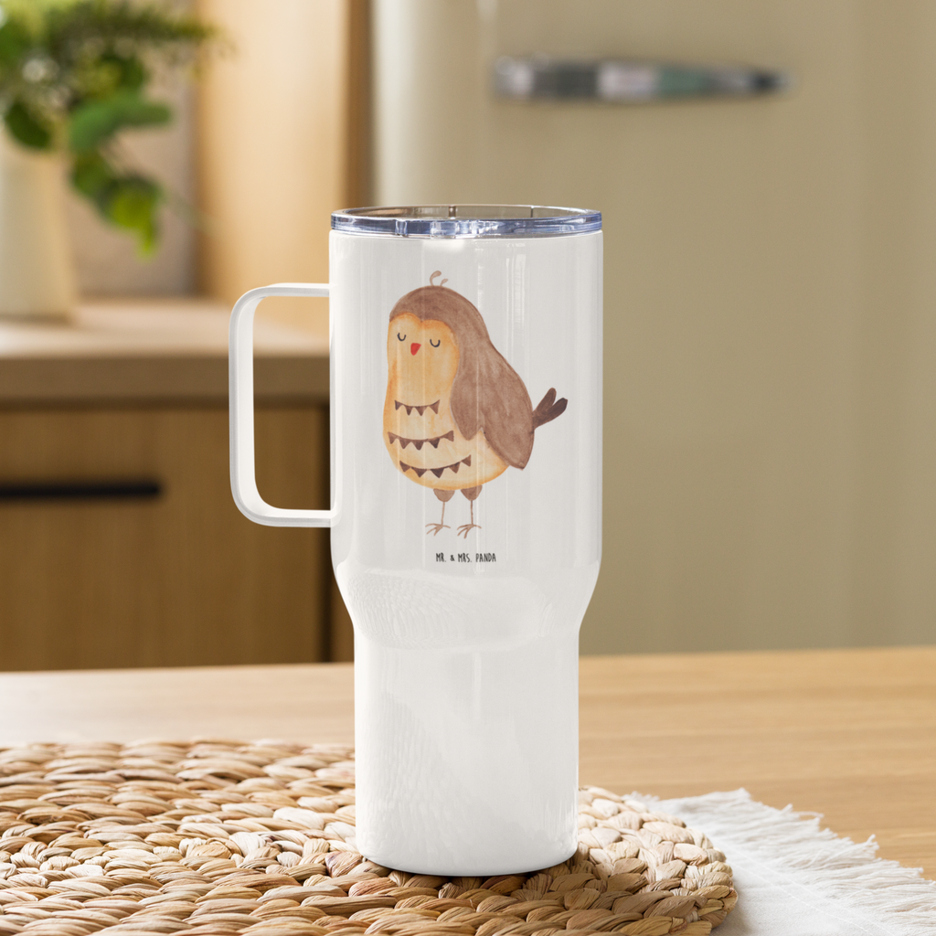 XXL Thermobecher Eule Zufrieden Thermobecher, XL Thermobecher, Reisebecher, XL Reisetasse, Großer Thermobecher, Autobecher, Jumbo Becher, Eule, Eule Spruch, Eule deko, Owl, Liebe Spruch, Romantisch, Wortspiel lustig, Spruch schön, Geschenk Hochzeitstag