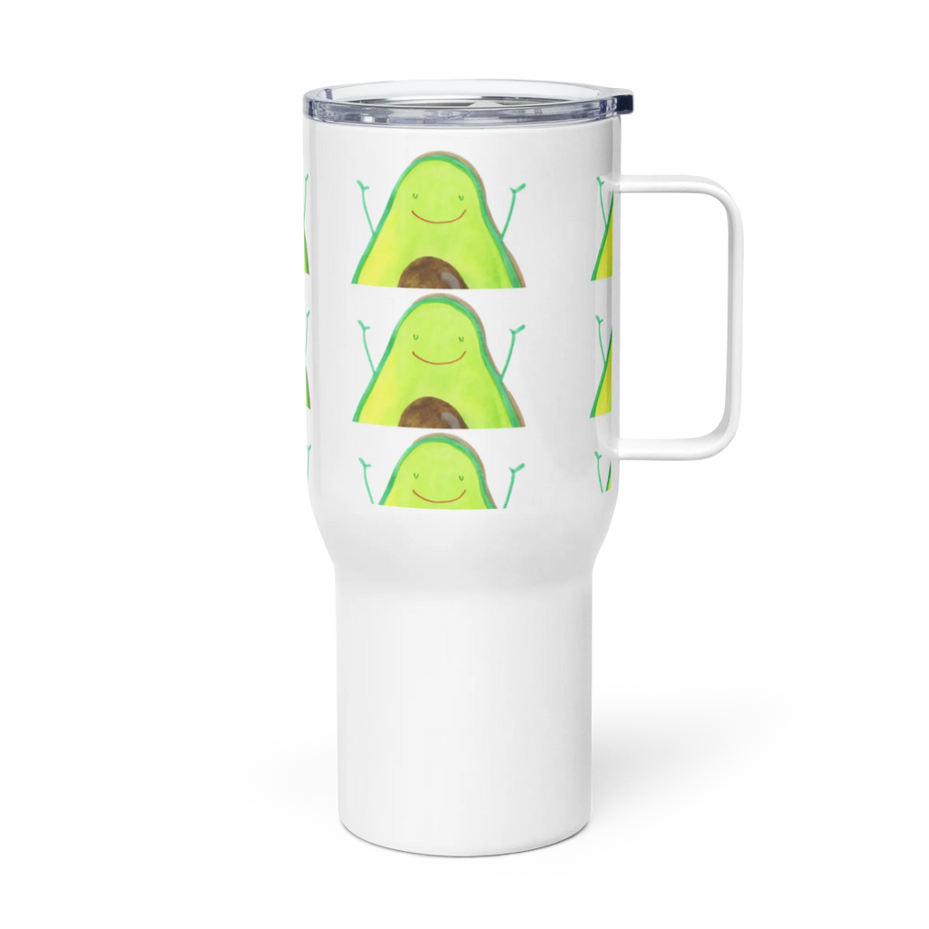 XXL Thermobecher Avocado Glücklich Thermobecher, XL Thermobecher, Reisebecher, XL Reisetasse, Großer Thermobecher, Autobecher, Jumbo Becher, Avocado, Veggie, Vegan, Gesund, Chaos