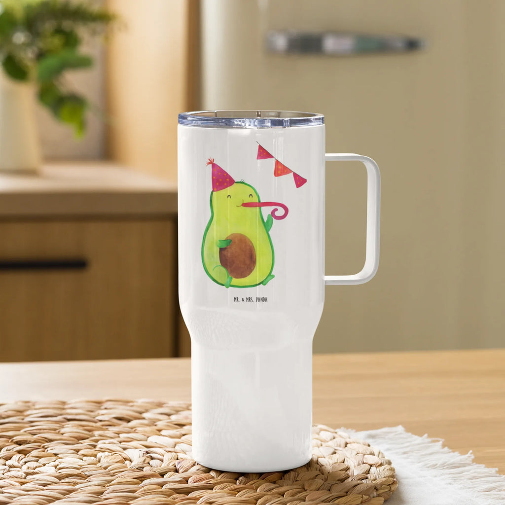 XXL Thermobecher Avocado Party Zeit Thermobecher, XL Thermobecher, Reisebecher, XL Reisetasse, Großer Thermobecher, Autobecher, Jumbo Becher, Avocado, Veggie, Vegan, Gesund