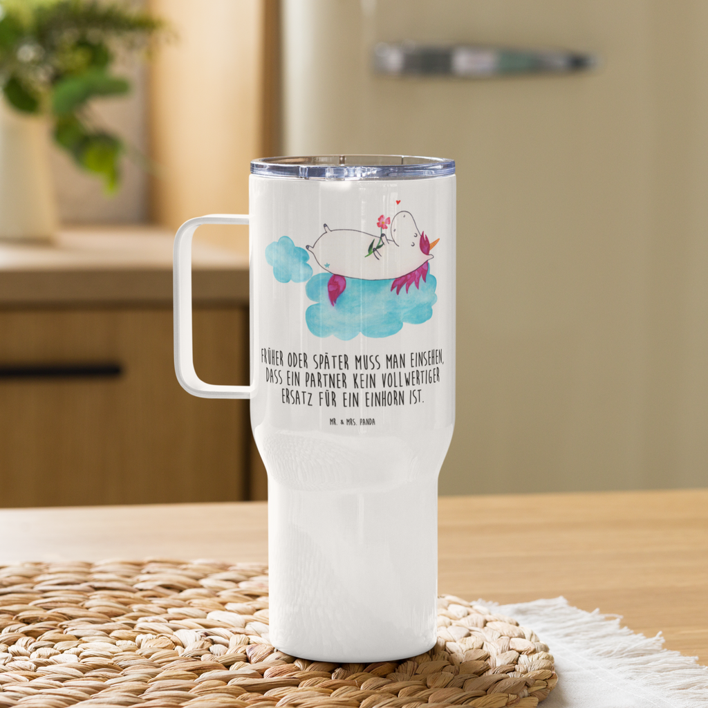 XXL Thermobecher Einhorn Verliebt Thermobecher, XL Thermobecher, Reisebecher, XL Reisetasse, Großer Thermobecher, Autobecher, Jumbo Becher, Einhorn, Einhörner, Einhorn Deko, Pegasus, Unicorn, verliebt, Liebe, Liebesbeweis, Freundin, Wolke